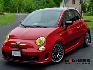 FIAT 500 Mud Flaps by Rally Armor - Red w/ White Logo